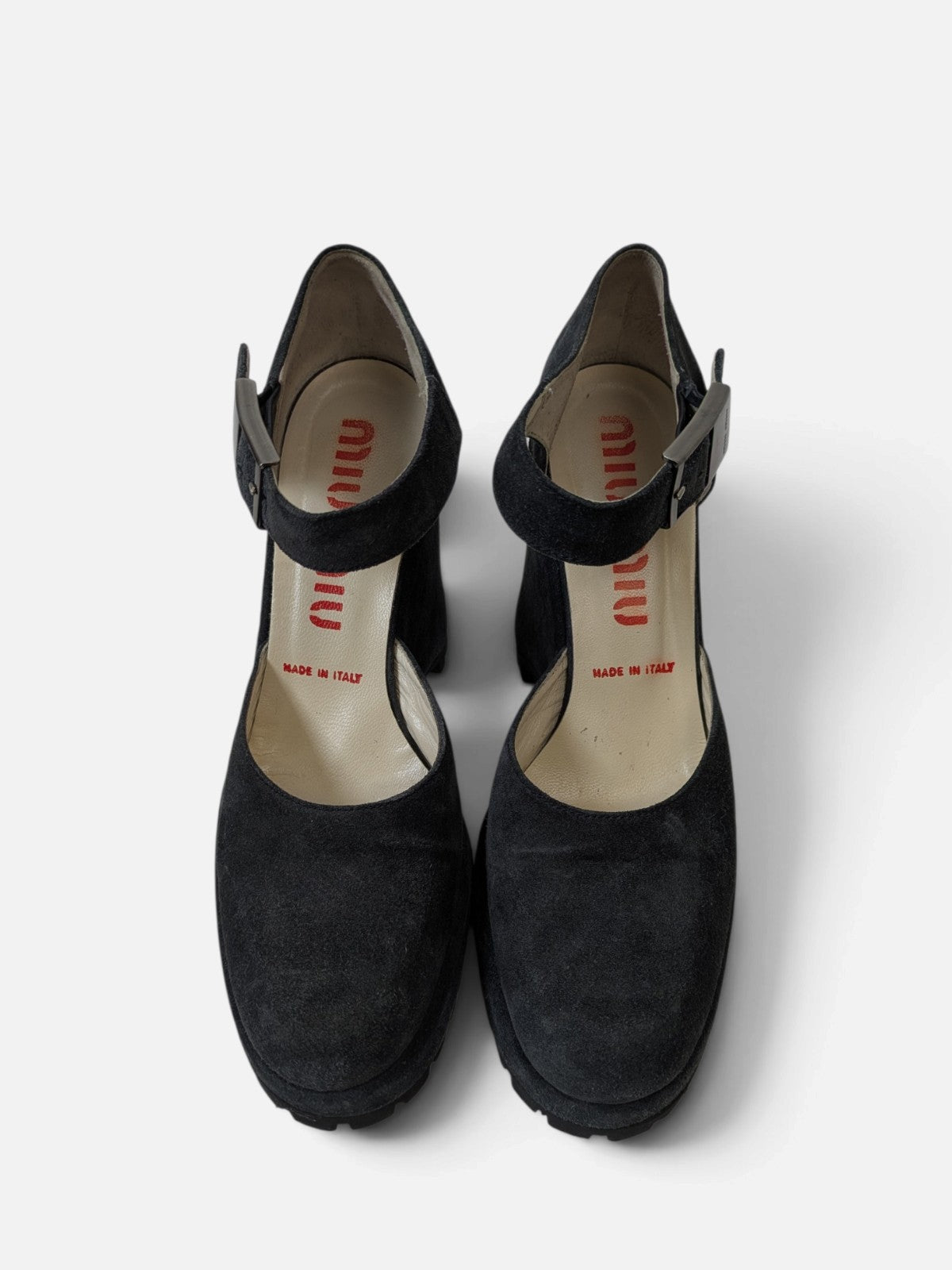 Miu Miu suede lug sole wedge Mary Janes (2000s)