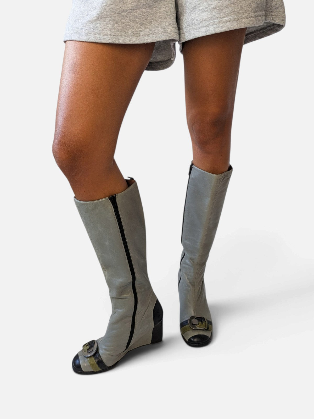 Retro futuristic wedge boots (2000s)