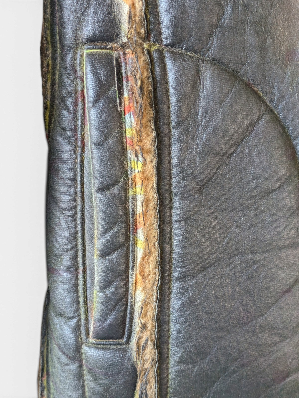 Custo Barcelona printed shearling coat (2000s)