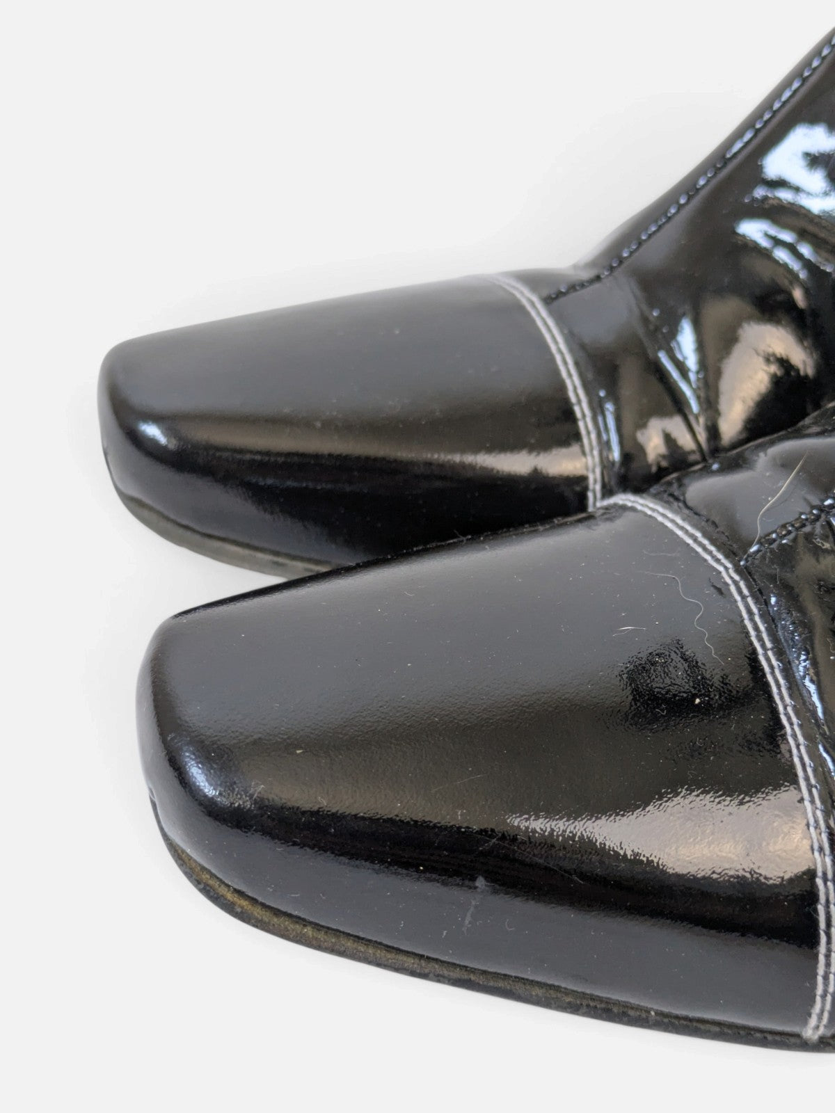 Patent leather grommet lace-up boots (2000s)