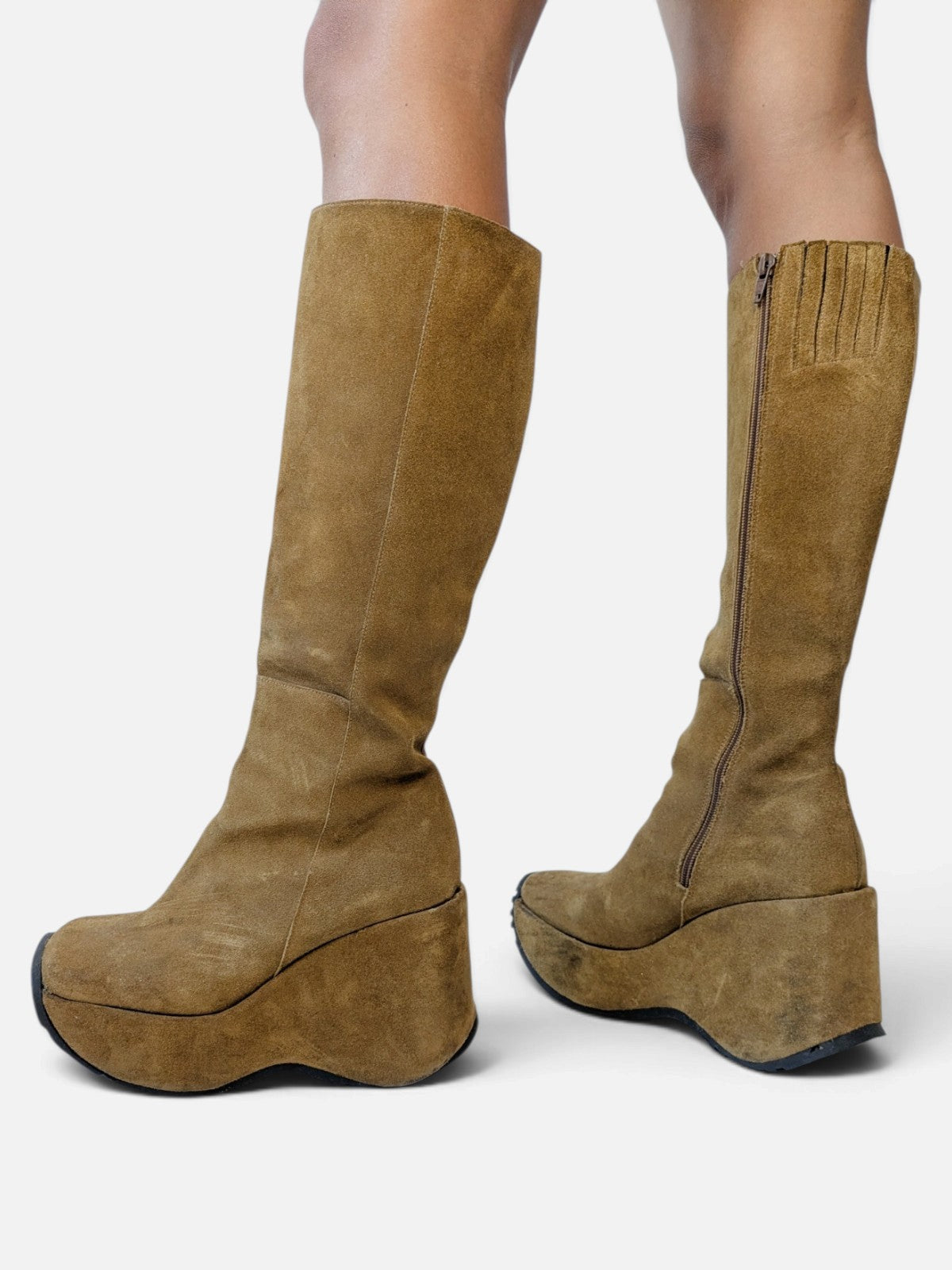 Luichiny suede platform wedge boots (90s)