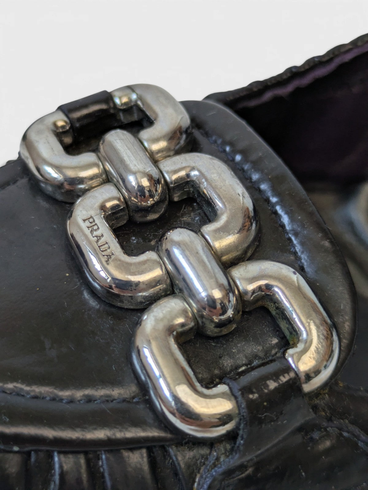 Prada chain-link loafer pumps (2000s)