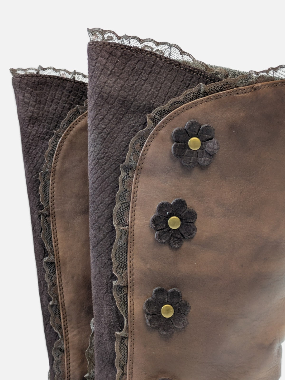 Victorian floral button high boots (2000s)