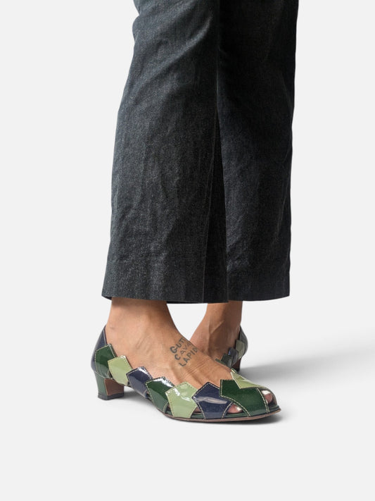 Miu Miu patchwork patent leather sandals (2000s)
