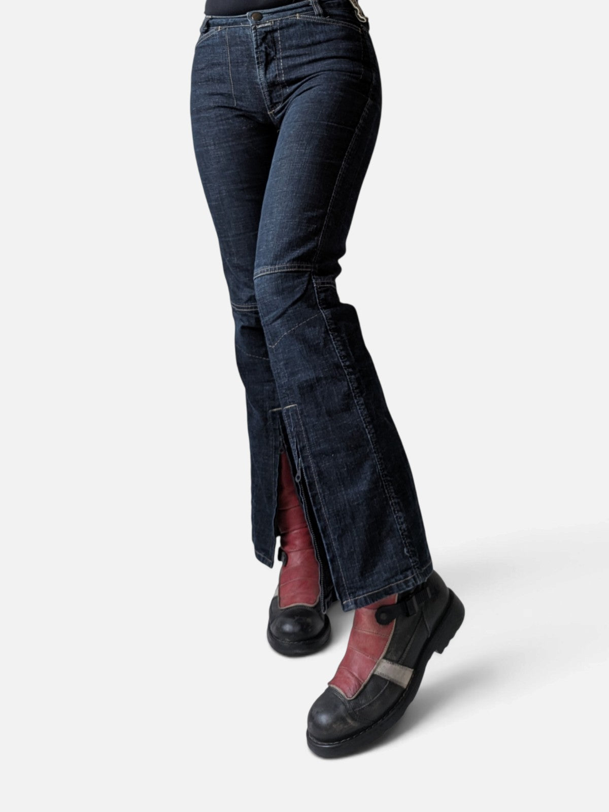 Marithé+François Girbaud zip-detail bootcut jeans (2000s)