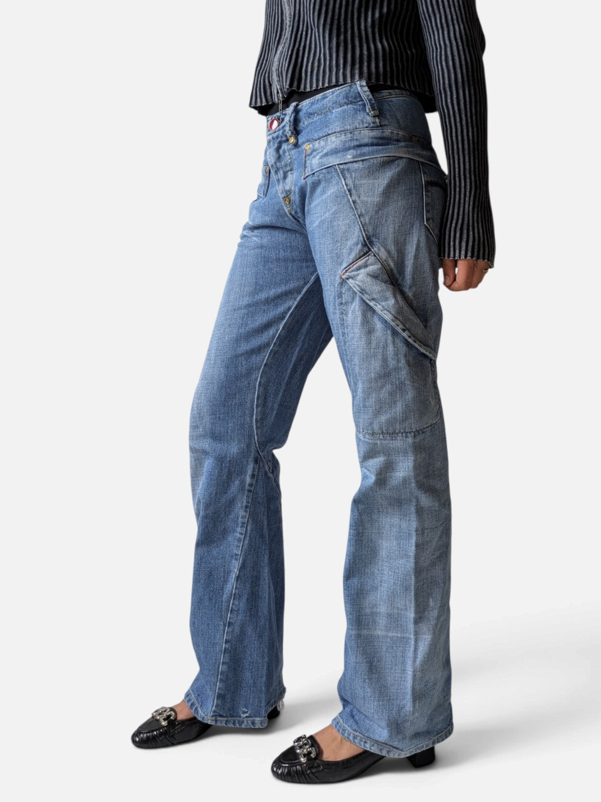 Levi's Engineered twisted-seam flare jeans (2000s)