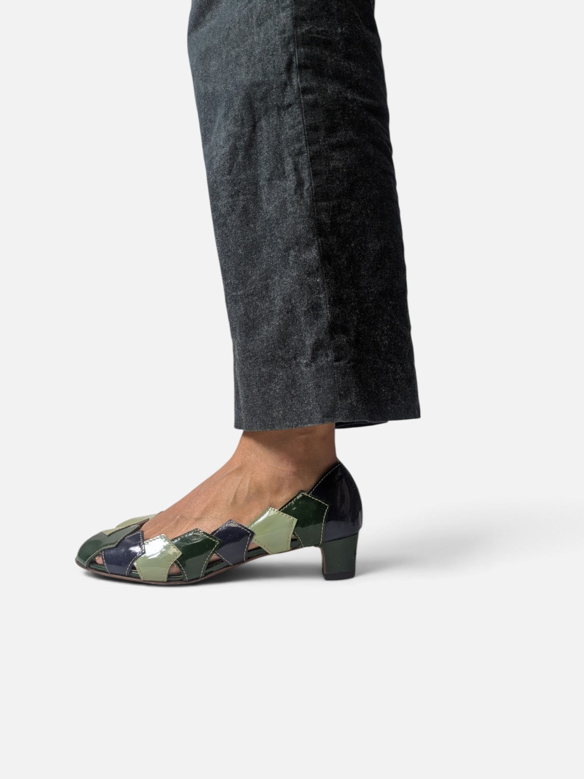 Miu Miu patchwork patent leather sandals (2000s)