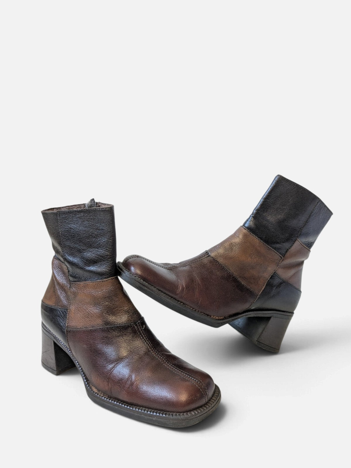 Patchwork leather ankle boots (90s)