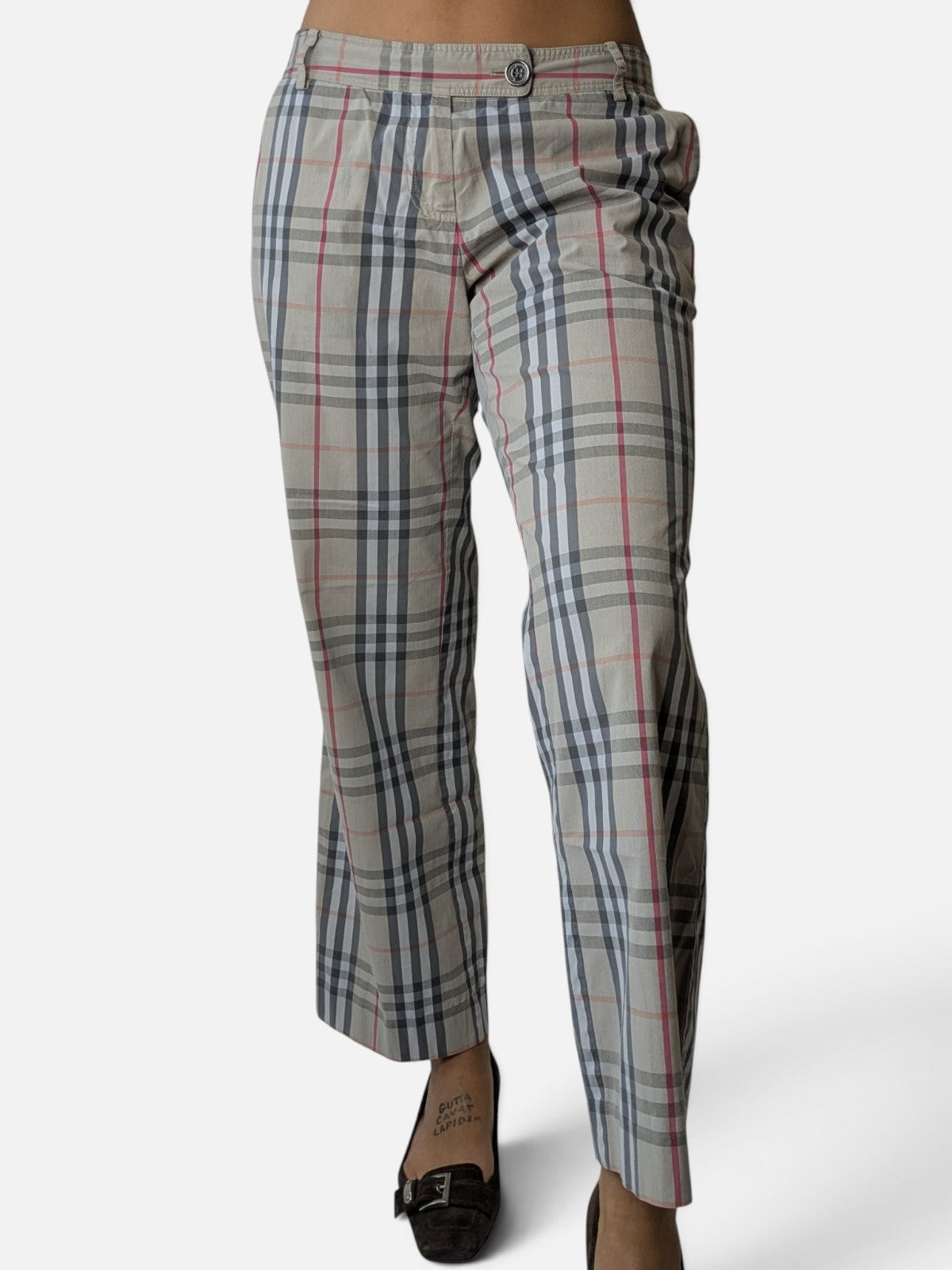Burberry beige nova check pants (2000s)