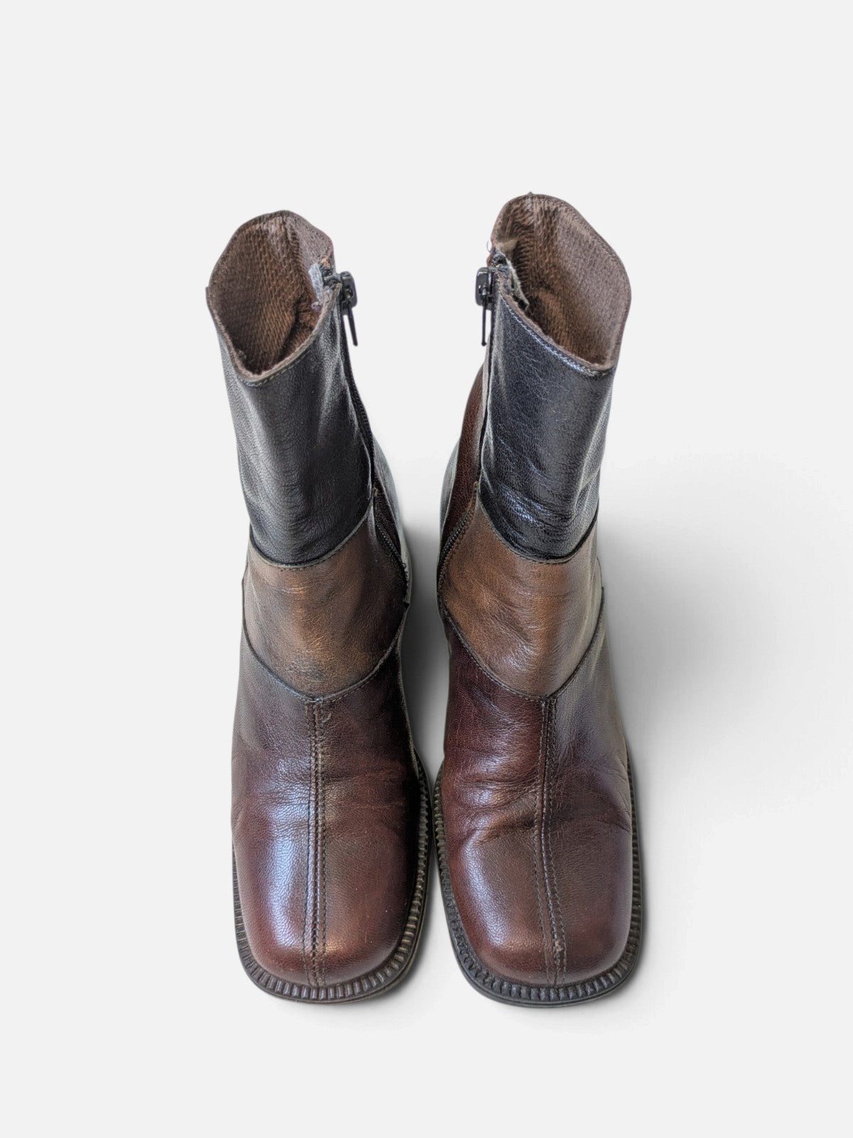 Patchwork leather ankle boots (90s)