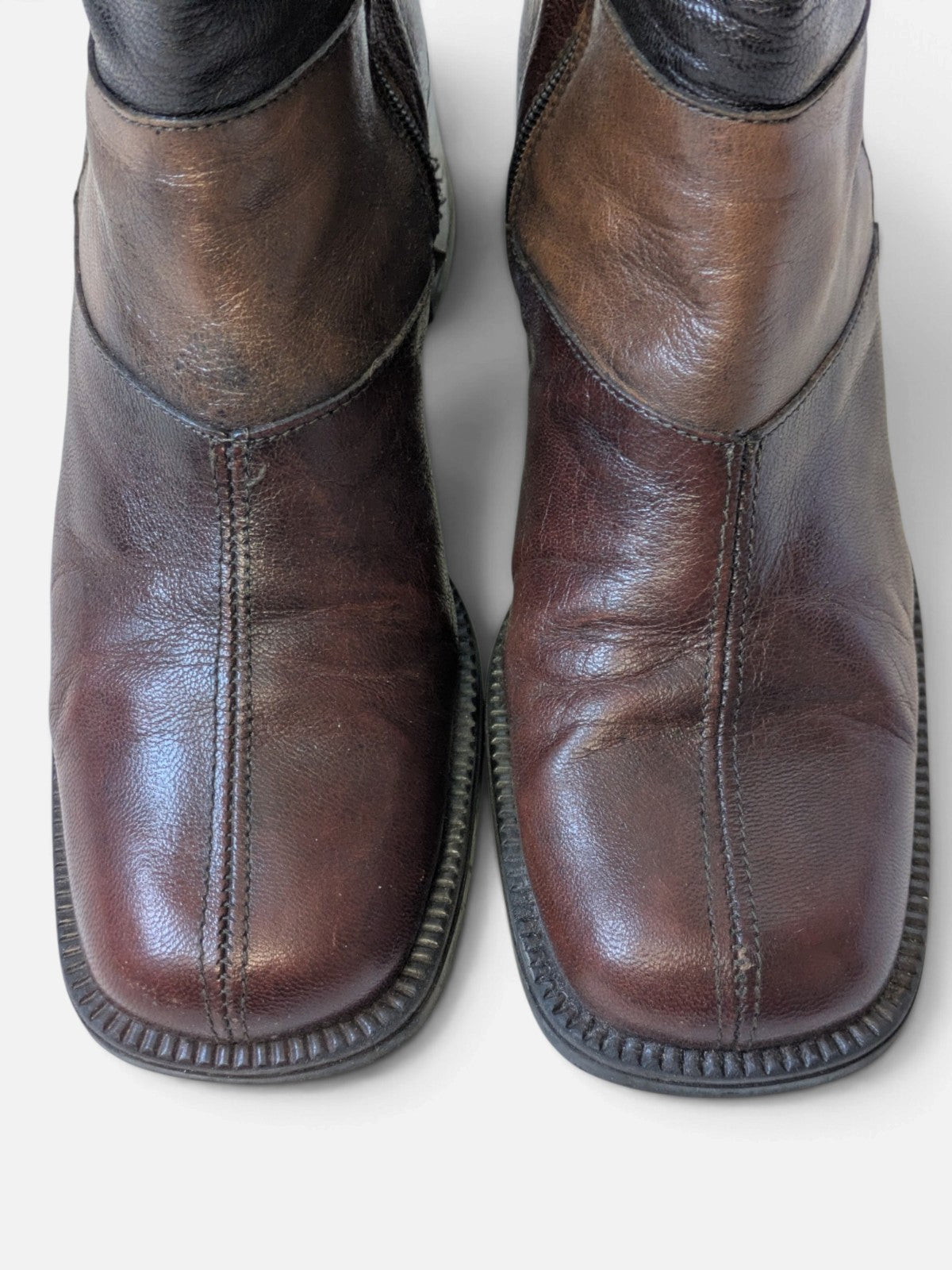Patchwork leather ankle boots (90s)