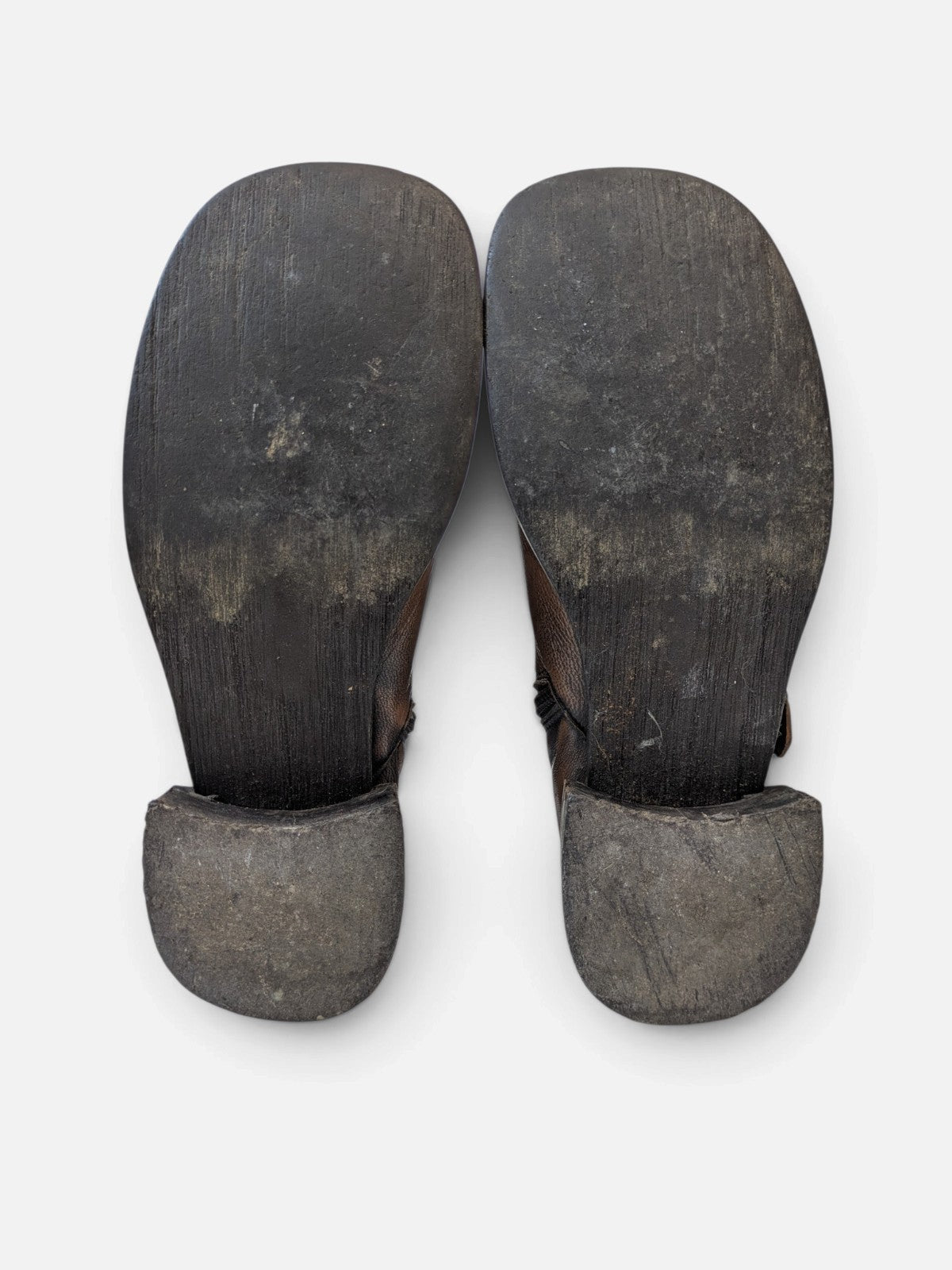 Spiral square-toe leather boots (2000s)